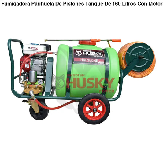 Fumigadora Parihuela De Pistones Tanque De 160 Litros Con Motor Husky 6.5 Hp Y Manguera De 100m Husky HKF160HK