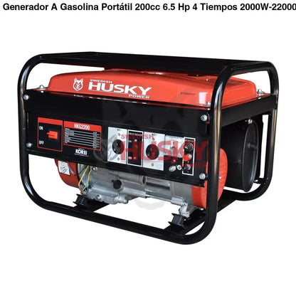 Generador A Gasolina Portátil 200cc 6.5 Hp 4 Tiempos 2000W-22000W Husky HKG2200