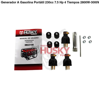 Generador A Gasolina Portátil 230cc 7.5 Hp 4 Tiempos 2800W-3000W Husky HKG3100