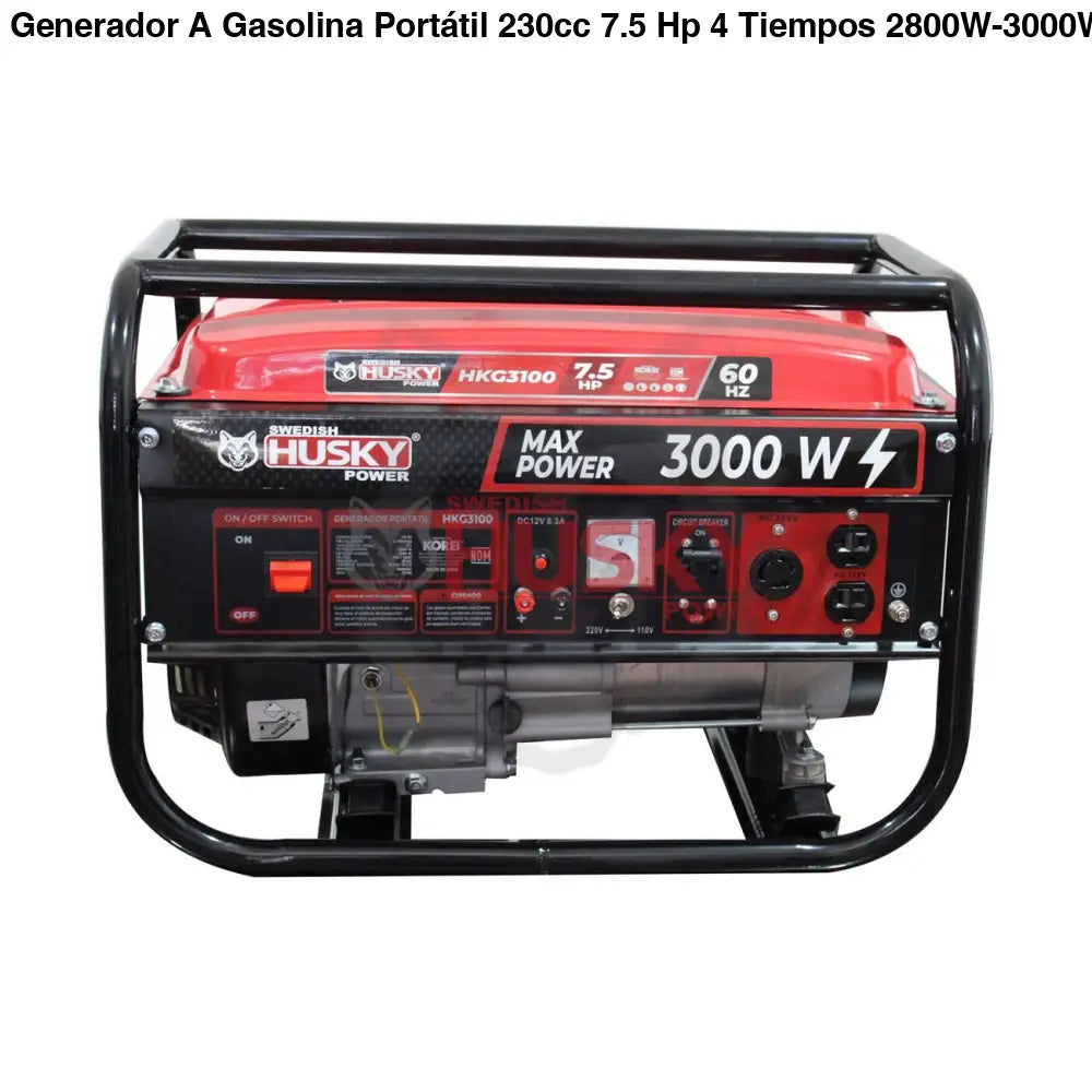 Generador A Gasolina Portátil 230cc 7.5 Hp 4 Tiempos 2800W-3000W Husky HKG3100