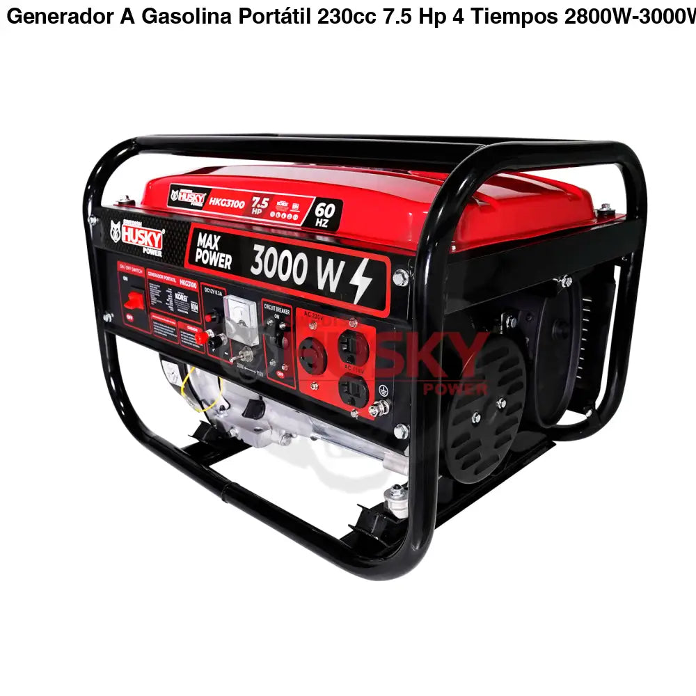 Generador A Gasolina Portátil 230cc 7.5 Hp 4 Tiempos 2800W-3000W Husky HKG3100