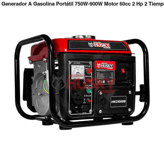 Generador A Gasolina Portátil 750W-900W Motor 60cc 2 Hp 2 Tiempos Husky HKG1000B 5