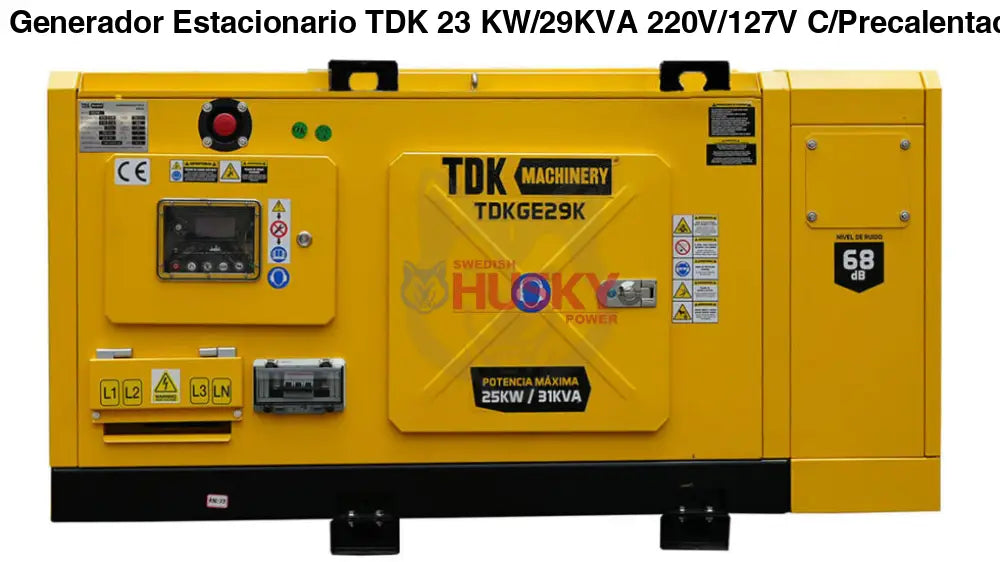 Generador Estacionario TDK 23 KW/29KVA 220V/127V C/Precalentador - TDKGE29K