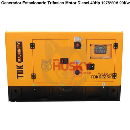 Generador Estacionario Trifasico Motor Diesel 40Hp 127/220V 20Kw/25Kva TDK TDKGE25K