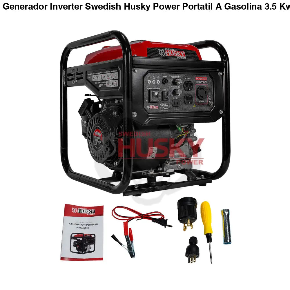 Generador Inverter Swedish Husky Power Portatil A Gasolina 3.5 Kw 7Hp - HKG3500I