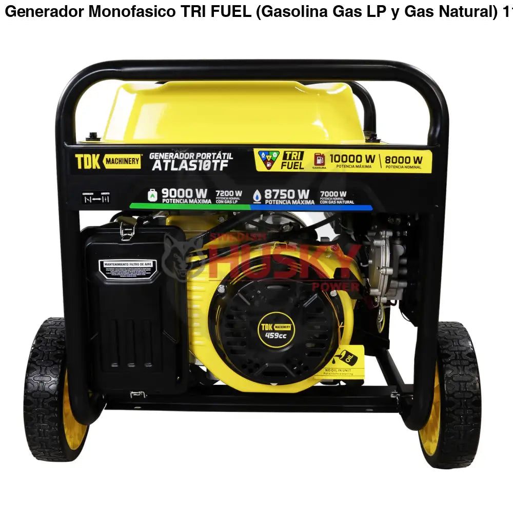 Generador Monofasico TRI FUEL (Gasolina, Gas LP y Gas Natural) 110v/220v 15.3 Hp TDK - ATLAS10TF