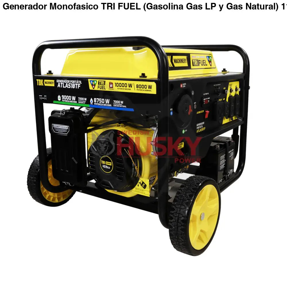 Generador Monofasico TRI FUEL (Gasolina, Gas LP y Gas Natural) 110v/220v 15.3 Hp TDK - ATLAS10TF