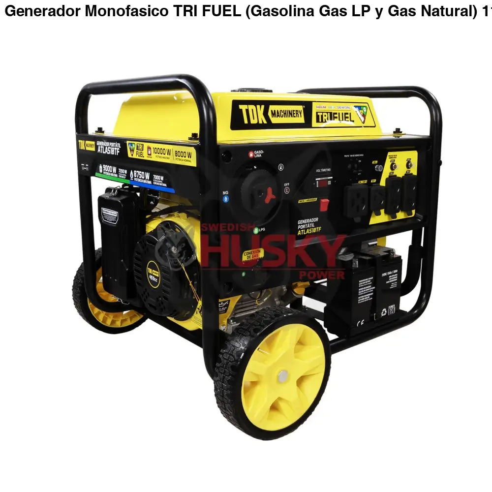Generador Monofasico TRI FUEL (Gasolina, Gas LP y Gas Natural) 110v/220v 15.3 Hp TDK - ATLAS10TF