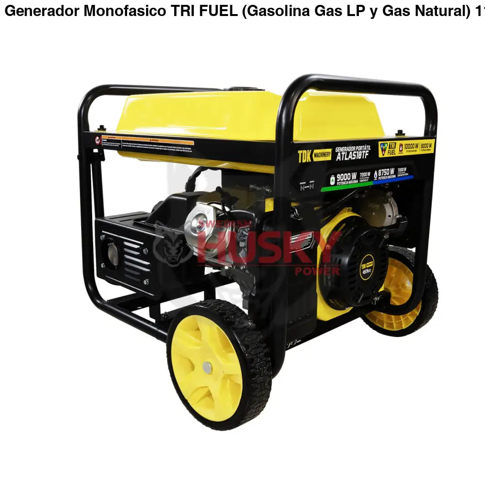 Generador Monofasico TRI FUEL (Gasolina, Gas LP y Gas Natural) 110v/220v 15.3 Hp TDK - ATLAS10TF