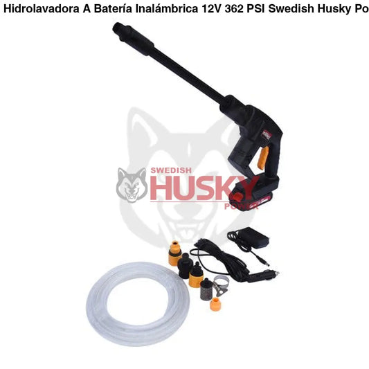 Hidrolavadora A Batería Inalámbrica 12V 362 PSI Swedish Husky Power 95W HKP12V - HIDROLAVADORA