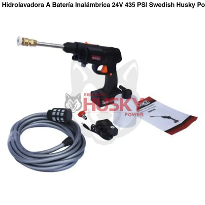 Hidrolavadora A Batería Inalámbrica 24V 435 PSI Swedish Husky Power 200W HKP24V - HIDROLAVADORA
