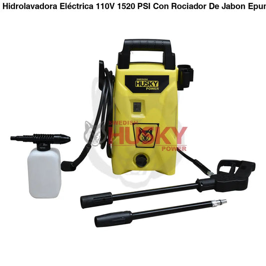 Hidrolavadora Eléctrica 110V 1520 PSI Con Rociador De Jabon Epumadora Swedish Husky Power 1400W JET140 - HIDROLAVADORA
