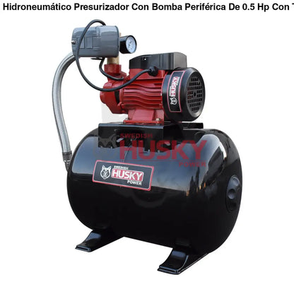 Hidroneumático Presurizador Con Bomba Periférica De 0.5 Hp Con Tanque De 24 Litros Husku Power FORCE25