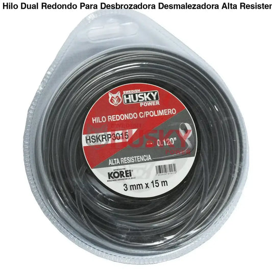 Hilo Dual Redondo Para Desbrozadora Desmalezadora Alta Resistencia de 3mm (0.120’’) x 15m HSKRP3015