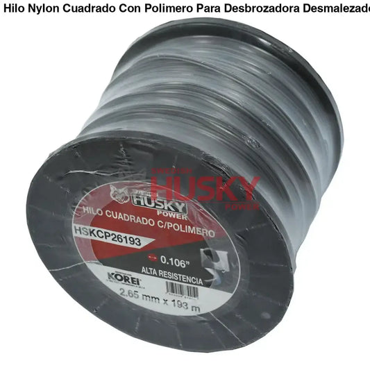Hilo Nylon Cuadrado Con Polimero Para Desbrozadora Desmalezadora de 2.6 mm 193 m HSKCP26193