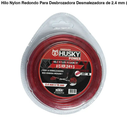 Hilo Nylon Redondo Para Desbrozadora Desmalezadora de 2.4 mm (0.095") x 15m HSKR2415 Para HKD5200