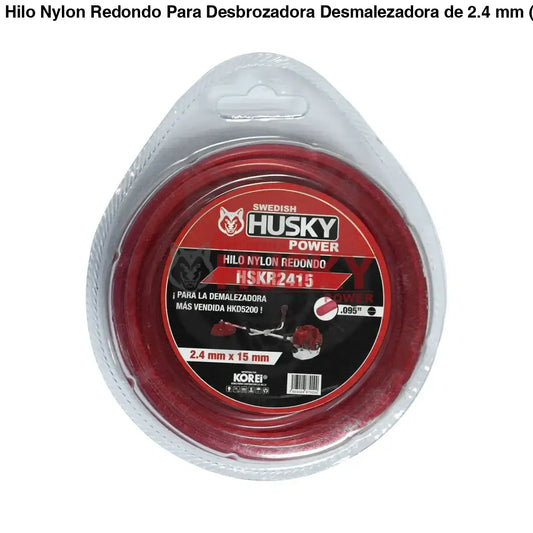 Hilo Nylon Redondo Para Desbrozadora Desmalezadora de 2.4 mm (0.095") x 15m HSKR2415 Para HKD5200