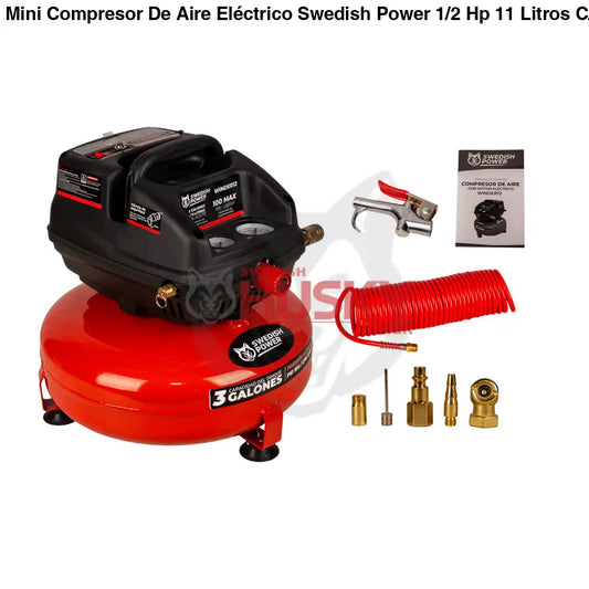 Mini Compresor De Aire Eléctrico Swedish Power 1/2 Hp 11 Litros C/Manguera y Soplador – Winder12 - COMPRESOR
