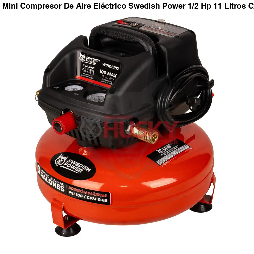 Mini Compresor De Aire Eléctrico Swedish Power 1/2 Hp 11 Litros C/Manguera y Soplador – Winder12 - COMPRESOR