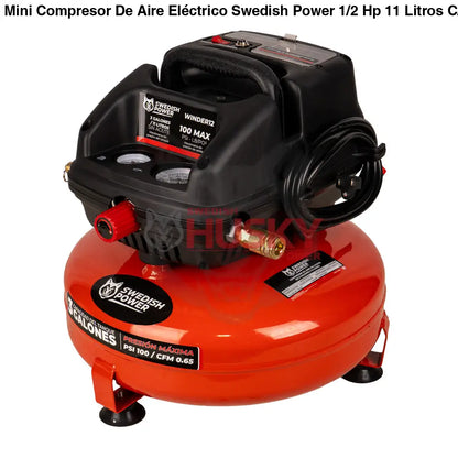 Mini Compresor De Aire Eléctrico Swedish Power 1/2 Hp 11 Litros C/Manguera y Soplador – Winder12 - COMPRESOR
