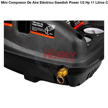 Mini Compresor De Aire Eléctrico Swedish Power 1/2 Hp 11 Litros C/Manguera y Soplador – Winder12 - COMPRESOR