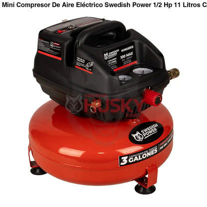 Mini Compresor De Aire Eléctrico Swedish Power 1/2 Hp 11 Litros C/Manguera y Soplador – Winder12 - COMPRESOR