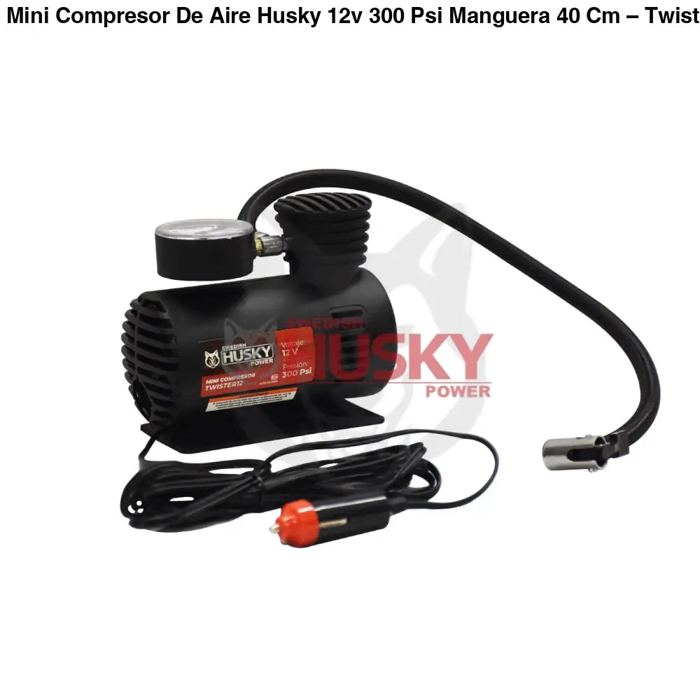 Mini Compresor De Aire Husky 12v 300 Psi Manguera 40 Cm – Twister12 - COMPRESOR