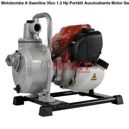 Motobomba A Gasolina 35cc 1.3 Hp Portátil Aucotcebante Motor Gasolina 4 Tiempos 1’’x1’’ Husky RLB1004T - MOTOBOMBA