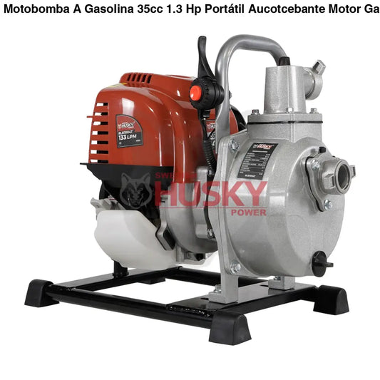 Motobomba A Gasolina 35cc 1.3 Hp Portátil Aucotcebante Motor Gasolina 4 Tiempos 1"x1" Husky RLB1004T