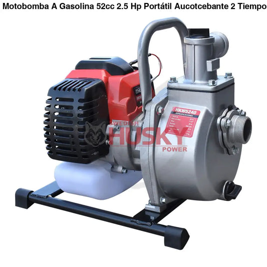 Motobomba A Gasolina 52cc 2.5 Hp Portátil Aucotcebante 2 Tiempos 1.5"x1.5" Husky HKW5240