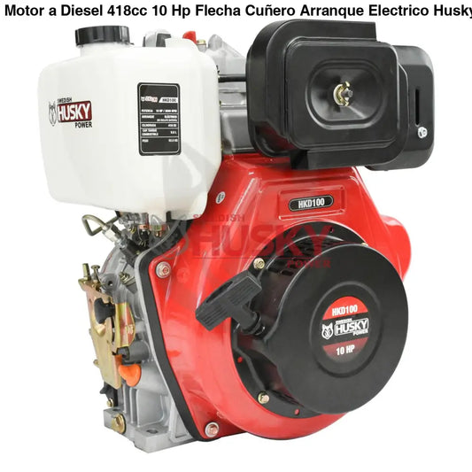 Motor a Diesel 418cc 10 Hp Flecha Cuñero Arranque Electrico Husky HKD100