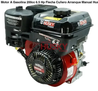 Motor A Gasolina 200cc 6.5 Hp Flecha Cuñero Arranque Manual Husky HKE2165