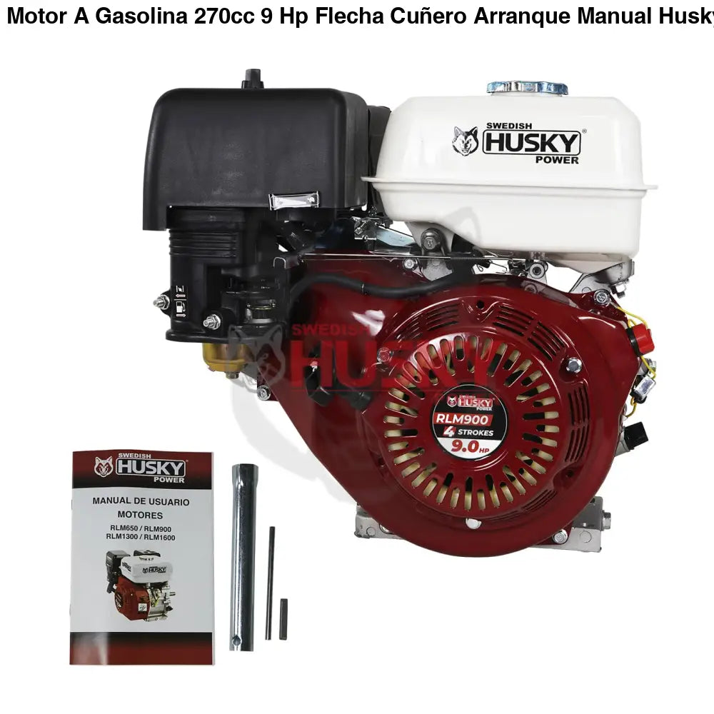 Motor A Gasolina 270cc 9 Hp Flecha Cuñero Arranque Manual Husky RLM900