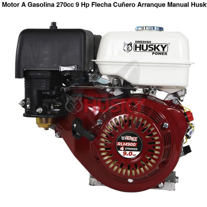 Motor A Gasolina 270cc 9 Hp Flecha Cuñero Arranque Manual Husky RLM900