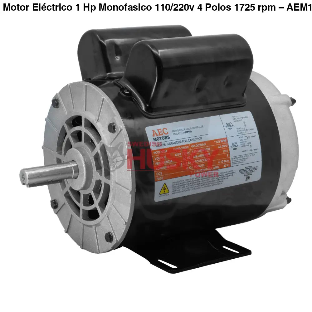 Motor Eléctrico 1 Hp Monofasico 110/220v 4 Polos 1725 rpm – AEM100 Aec Motors - MOTOR ELECTRICO