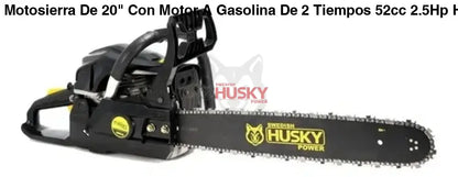 Motosierra De 20" Con Motor A Gasolina De 2 Tiempos 52cc 2.5Hp Husky HKM520
