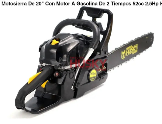 Motosierra De 20" Con Motor A Gasolina De 2 Tiempos 52cc 2.5Hp Husky HKM520