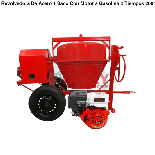 Revolvedora De Acero 1 Saco Con Motor a Gasolina 4 Tiempos 200cc 6.5Hp Husky Power HKRB1-HSK6.5