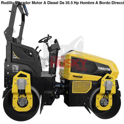 Rodillo Vibrador Motor A Diesel De 35.5 Hp Hombre A Bordo Direccion Hidraulica TDK-TDKR2700