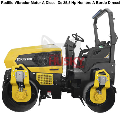 Rodillo Vibrador Motor A Diesel De 35.5 Hp Hombre A Bordo Direccion Hidraulica TDK-TDKR2700