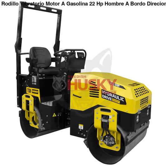Rodillo Vibratorio Motor A Gasolina 22 Hp Hombre A Bordo Direcion Hidraulica TDK- TDKR1200