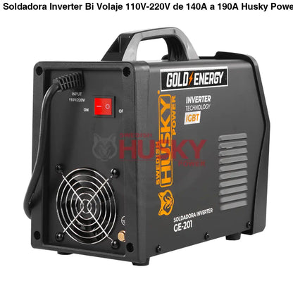 Soldadora Inverter Bi Volaje 110V-220V de 140A a 190A Husky GE-201