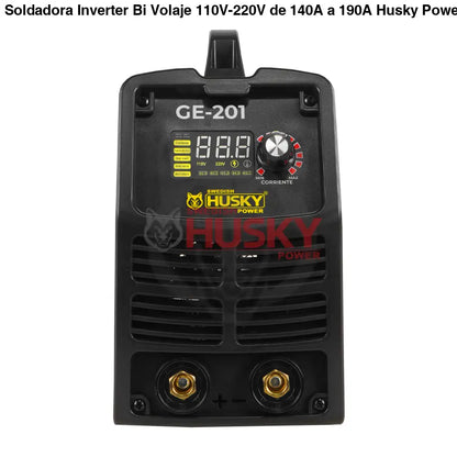 Soldadora Inverter Bi Volaje 110V-220V de 140A a 190A Husky GE-201