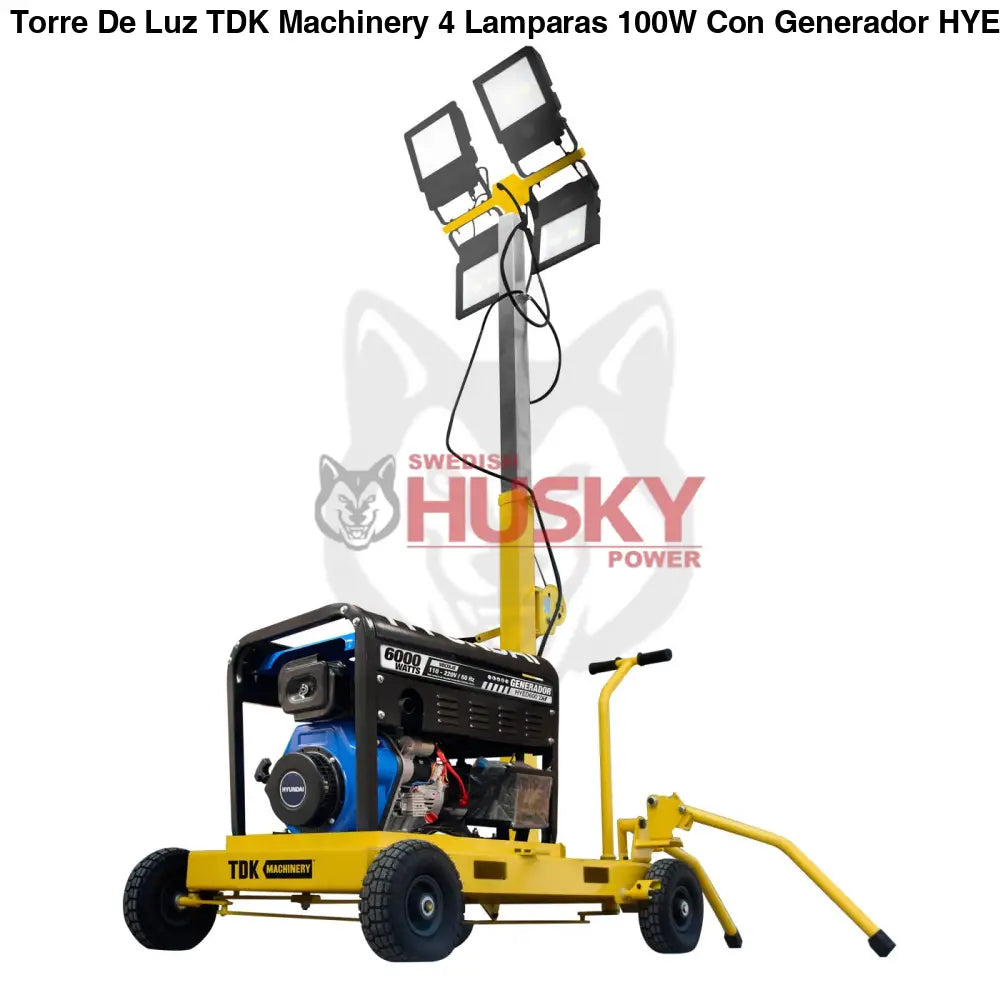 Torre De Luz TDK 4 Lamparas 100W Con Generador HYED600XT TDKTL6100D