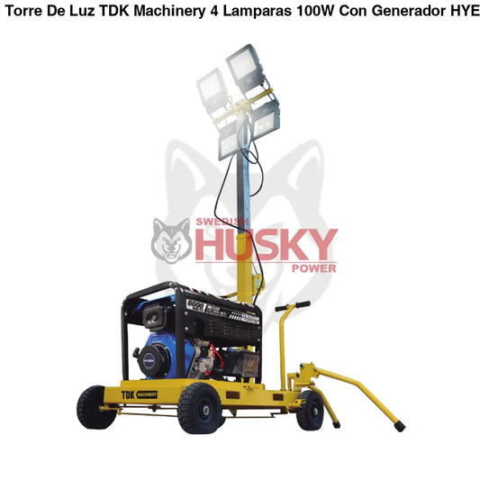 Torre De Luz TDK 4 Lamparas 100W Con Generador HYED600XT TDKTL6100D