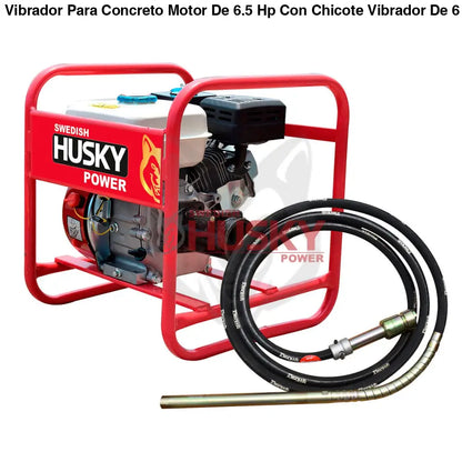 Vibrador Para Concreto Motor De 6.5 Hp  Con Chicote Vibrador De 6 Metros 38MM Husky HKV386-65