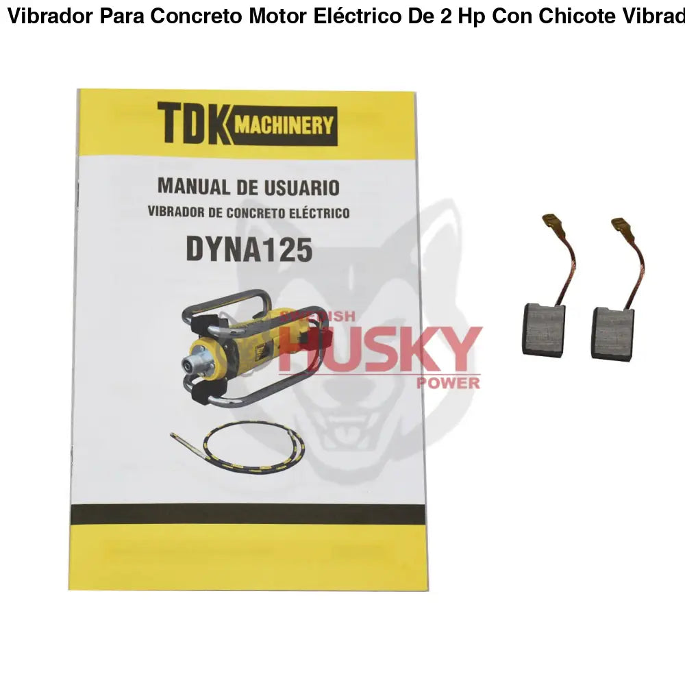 Vibrador Para Concreto Motor Eléctrico De 2 Hp  Con Chicote Vibrador De 2.5 Metros 38MM Husky DYNA125